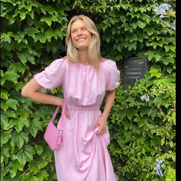 ForEver new Melbourne Midi dress High low Coquette Feminine Baby pink 4 - Picture 2 of 16